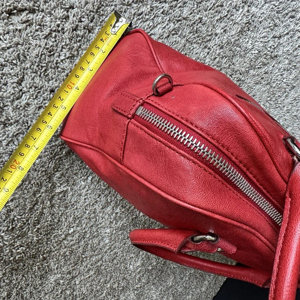 Michael Kors Red Leather Handbag Purse Shoulder Bag ~ Crossbody Strap